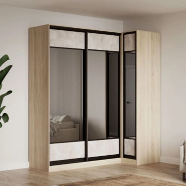 Минималистичный угловой шкаф-купе
